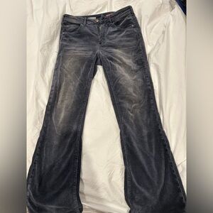 Pilcro Stylish Flared Corduroys in Washed Black